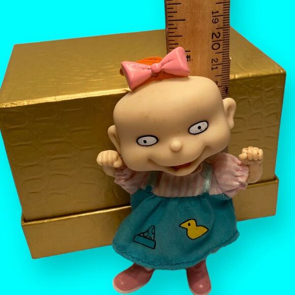 Rugrats 4.5” LIL Twin Girl Doll in Dress 4.5” Vinyl 1967 Viacom Mattel - Picture 8 of 9